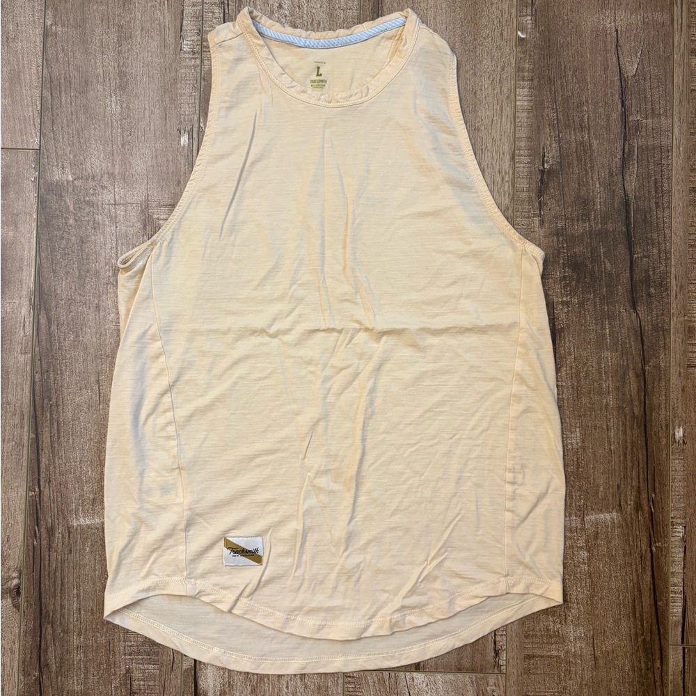 Sleeveless Tracksmith Pale Yellow Tank Top